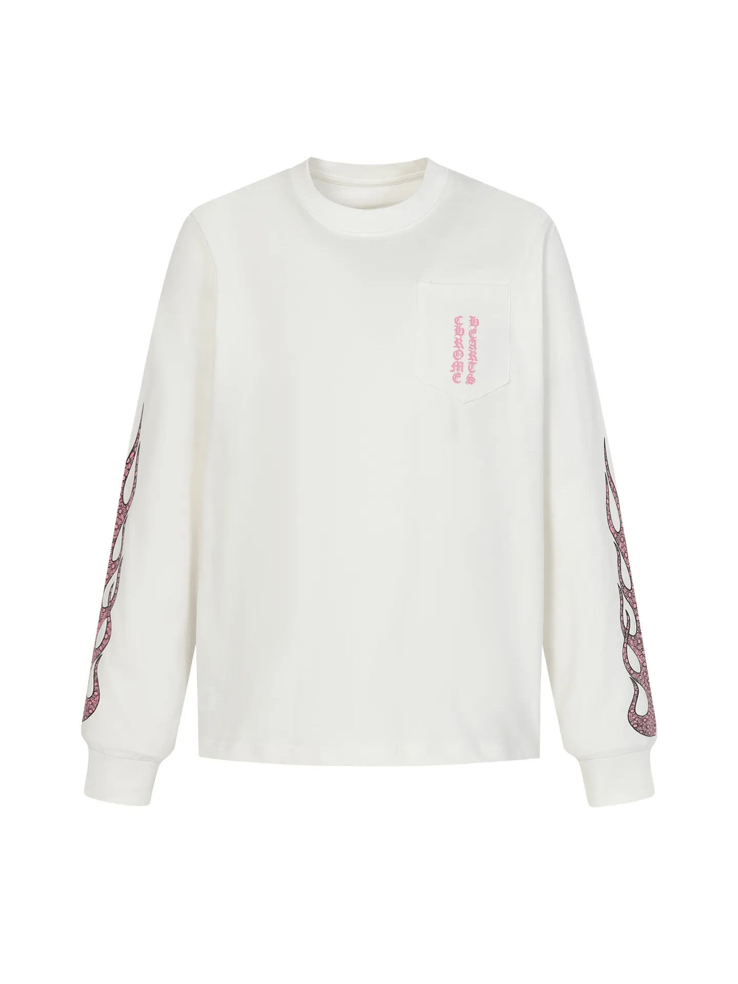 🅿️270 Come Hearts/Kro Heart Sanskrit Printed Long Sleeve, King of Autumn and Winter! Chest pockets, high weight threads on collar and cuffs, custom woven and dyed 280g double yarn pure cotton fabric, washed anti-counterfeiting tags and other auxiliary materials are all correct versions, super conspicuous, super good-looking and super atmospheric, same style for men and women! The overall upper body shows fashion and individuality, and it is recommended for couples to wear it together!! Color: Black White Size: XS-L